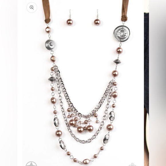 Elevate Your Style with Our Trimmings Copper Beaded Necklace and Earrings Set - Picture 2 of 3